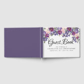 Paars en roze Floral Wedding Guestbook Gastenboek (Volledig)