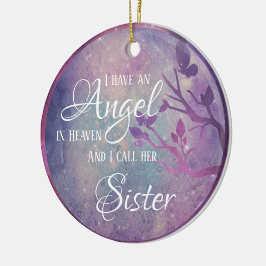 Paars en Roze Galaxy Gepersonaliseerde Memorial Ce Keramisch Ornament (Links)