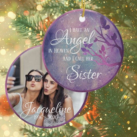 Paars en Roze Galaxy Gepersonaliseerde Memorial Ce Keramisch Ornament