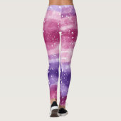 Paars en roze gespikkeld  leggings (Achterkant)