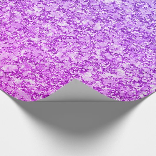 Paars en roze glitterpatroon cadeaupapier (Hoek)