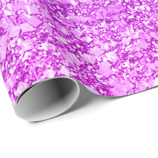 Paars en roze glitterpatroon cadeaupapier (Rol Hoek)