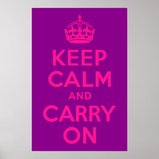 Paars en roze kalk houden en doorgaan poster (Voorkant)