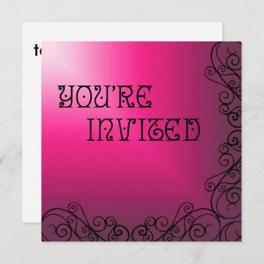 Paars en roze met zwarte rils kaart (Voorkant / Achterkant)