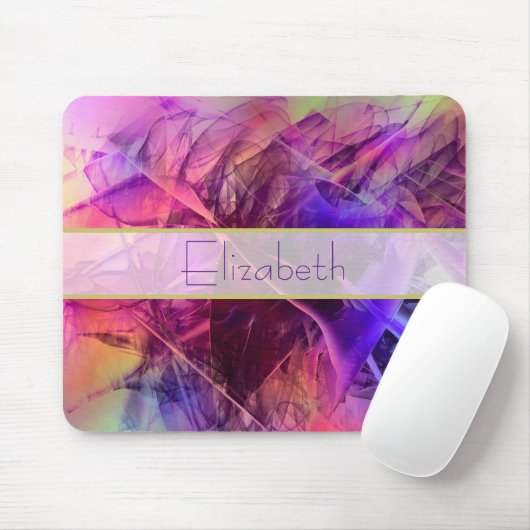 Paars en Roze Modern Abstract Fractal Design Muismat (Met muis)