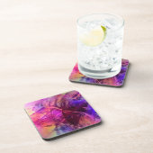 Paars en Roze Modern Abstract Fractal Design Onderzetter (Rechterzijde)