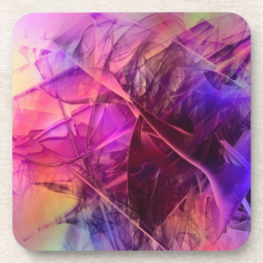 Paars en Roze Modern Abstract Fractal Design Onderzetter (Voorkant)