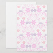 Paars en roze Modern Floral Briefpapier (Voorkant / Achterkant)