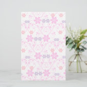 Paars en roze Modern Floral Briefpapier (Staand voorkant)