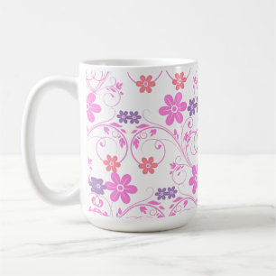 Paars en roze Modern Floral Koffiemok