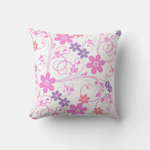 Paars en roze Modern Floral Kussen