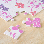 Paars en roze Modern Floral Legpuzzel (Zijkant)