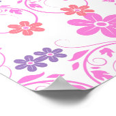Paars en roze Modern Floral Poster (Hoek)
