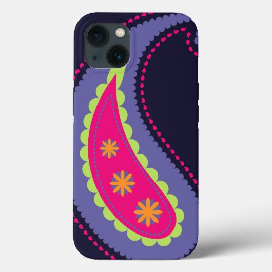 Paars en Roze Paisley Case-Mate iPhone Case (Achterkant)