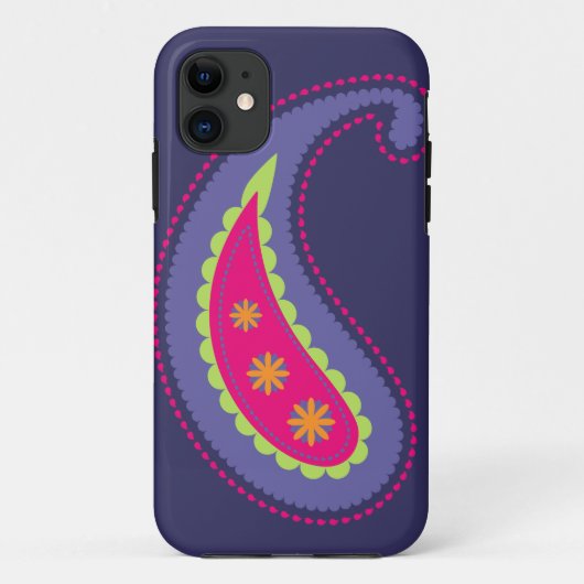 Paars en Roze Paisley Case-Mate iPhone Case (Achterkant)