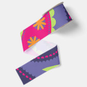 Paars en Roze Paisley Grosgrain Lint (Achterkant)