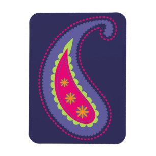 Paars en Roze Paisley Magneet