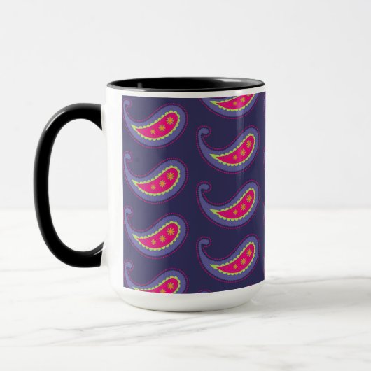 Paars en Roze Paisley Mok (Links)