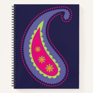 Paars en Roze Paisley Notitieboek