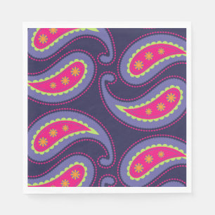 Paars en Roze Paisley Servet