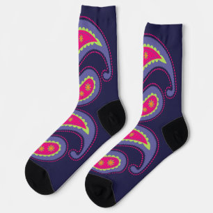 Paars en Roze Paisley Sokken