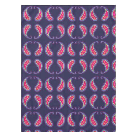 Paars en Roze Paisley Tafelkleed (Voorkant)
