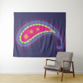 Paars en Roze Paisley Wandkleed (In Situ (horizontaal))