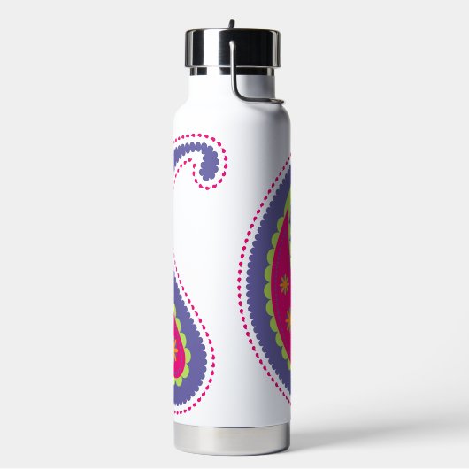 Paars en Roze Paisley Waterfles (Links)