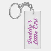 Paars en roze papa's kleine meid sleutelhanger (Voorkant Links)