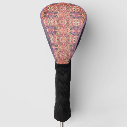 Paars en roze patroon golfheadcover (Voorkant)
