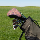 Paars en roze patroon golfheadcover (Insitu)