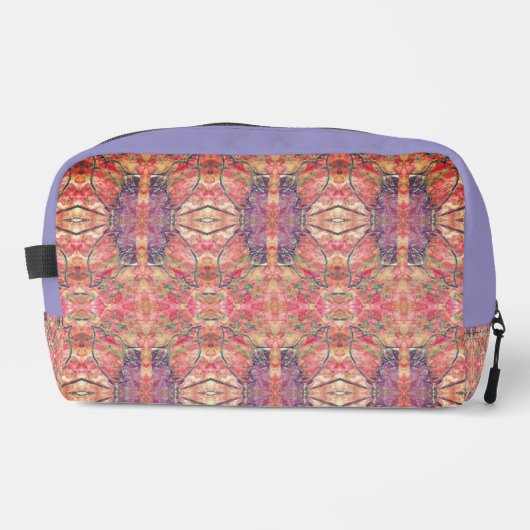 Paars en roze patroon toilettasje (Voorkant)