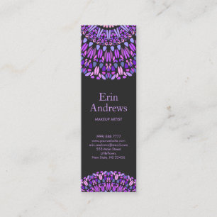Paars en Roze Petal Mandala Mini Visitekaartje