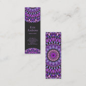 Paars en Roze Petal Mandala Mini Visitekaartje (Voorkant / Achterkant)