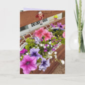 Paars en Roze Petunias Garden Birthday Kaart (Achterkant)