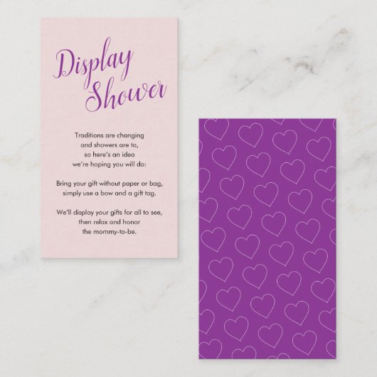 Paars en roze | Showkaart voor beeldscherm Informatiekaartje (Voorkant / Achterkant)