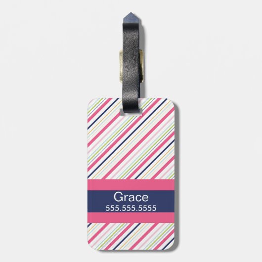 Paars en roze stripper Bagagelabel (Achterkant verticaal)