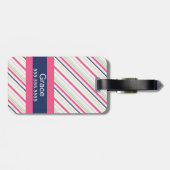 Paars en roze stripper Bagagelabel (Achterkant horizontaal)