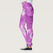 Paars en roze Tiki Hawaiian Leggings (Links)