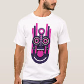 Paars en roze Tiki-masker T-shirt (Voorkant)