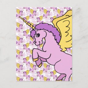 Paars en Roze Unicorn Design Briefkaart