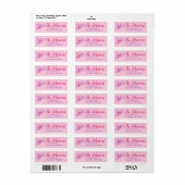 Paars en Roze Vlinder Adreslabel Etiket (Full Sheet)