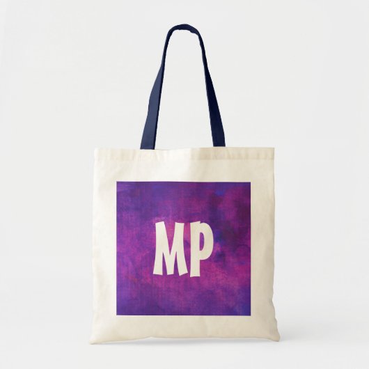 Paars en roze Waterverf Monogram Initiaal Tote Bag (Voorkant)