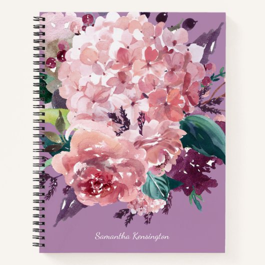  Paars en roze Waterverf Notitieboek (Voorkant)