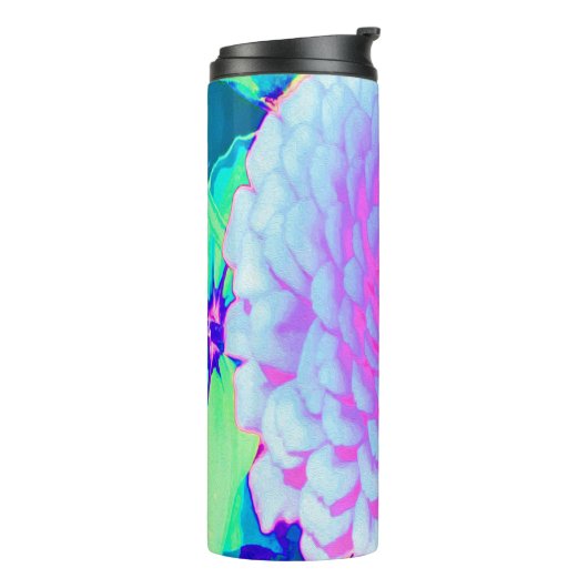  Paars en Roze Zinnia in de zomertuin Thermosbeker (Gedraaid links)