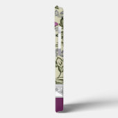 Paars en Sage Green Leaf Pattern  Land Case-Mate iPhone Case (Achterkant / Links)