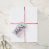 Paars en Siler Sprig Gift label Cadeaulabel (Met Touw)