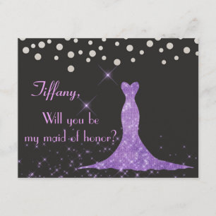 Paars en Silver... ben je mijn Maid of Honor? Kaart