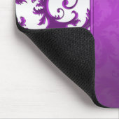 Paars en Silver Damask Mousepad Muismat (Hoek)