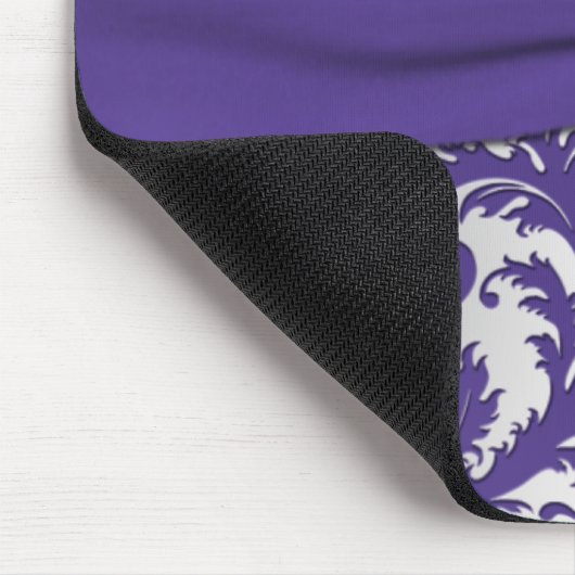 Paars en Silver Damask Mousepad Muismat (Hoek)